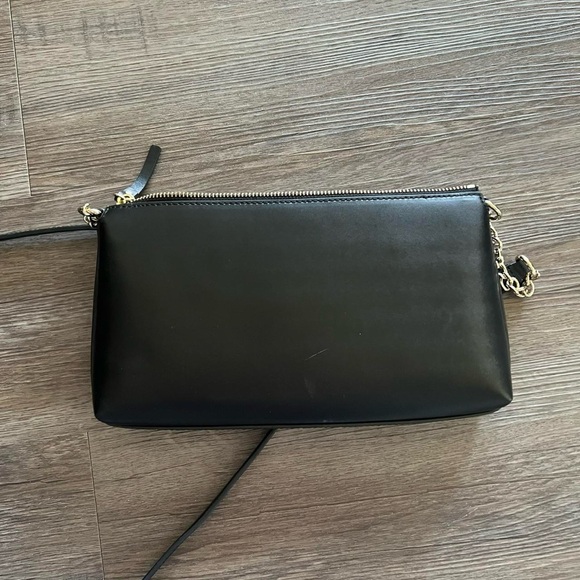 Kate Spade Sawyer Street Declan Black Genuine Leather Gold Bow Crossbody Bag - Picture 3 of 8